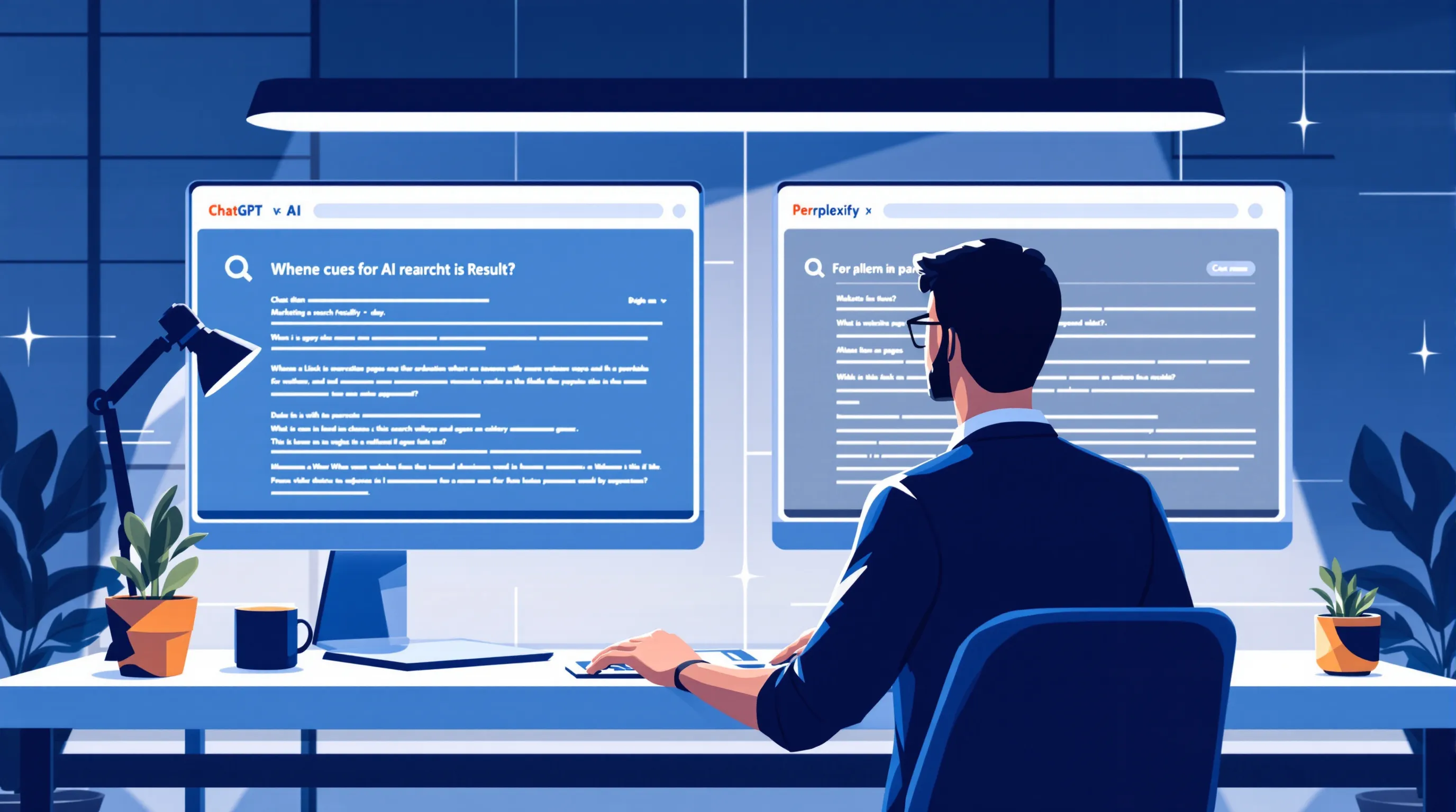 Marketer running the same buying-intent query across two AI engines simultaneously to establish a citation baseline before scoping an AEO audit.