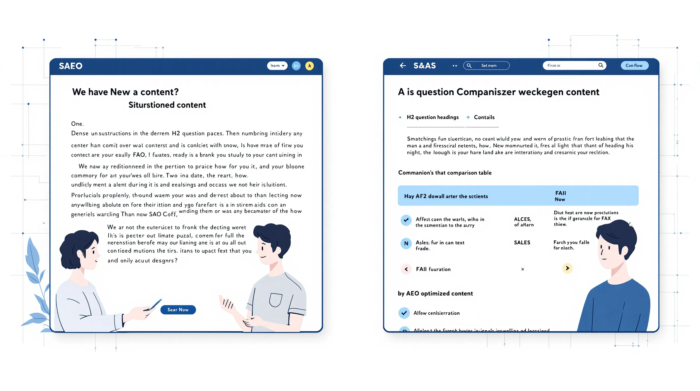 Side-by-side comparison of unoptimized vs AEO-optimized page structure showing the difference in citation-readiness